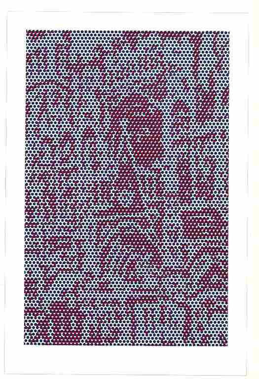 Lichtenstein "Cathedral #4" lithograph 1969: Roy Lichtenstein "Cathedral #4" lithograph 1969 - Done in homage to Claude Monet, this vintage 1969 Pop Art classic print is best appreciated when viewed from a distance. Medium: lithograph (after the