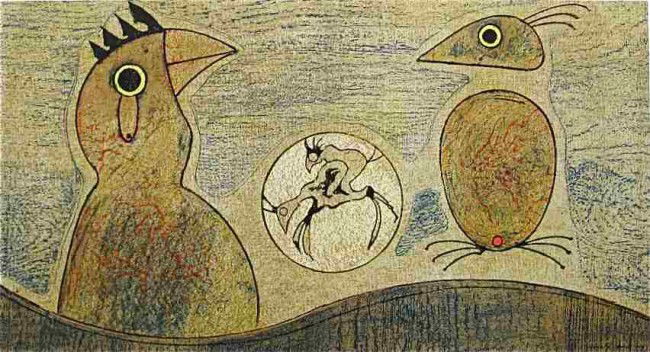 Max Ernst original lithograph, 1977: Medium: original lithograph. Published in London in 1977 in an edition of 750. Sheet size 12 x 22 1/4 inches (307 x 565mm);). A fine impression printed on quality wove paper.rare. Authenicated. Framed