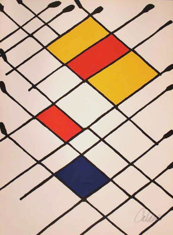 CALDER - HAND SIGNED LITHOGRAPH: CALDER - LITHOGRAPH - HAND SIGNED BY THE ARTIST - BEAUTIFULLY FRAMED - COA - APPX IMAGE SIZE 15X11 - EXCELLENT CONDITION