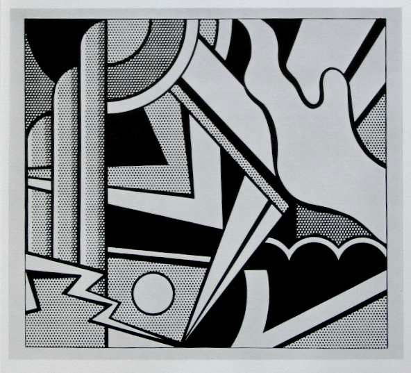 Roy Lichtenstein "Art Deco Design": lithograph. This print is from the deluxe edition of 180 on J A Dessin wove paper. Printed in 1970 by Imprimeries Reunies of Lausanne, Switzerland (from the first edition of a beautifully-produced cat