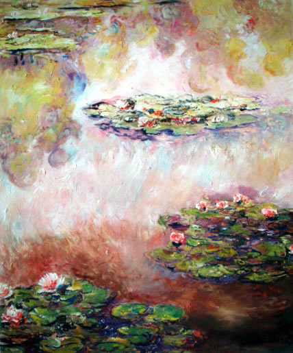 MONET "NYMPHEAS": MONET - "NYMPHEAS" - LIMITED EDITION GICLEE' ON PAPER - APPROX. 17 X 22 - AUTHENICATED WITH CERTIFICATION - FRAMED AND MATTED