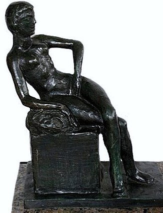 MATISSE "WOMAN RECLINING ON BENCH" BRONZE SCULPTU: MATISSE "WOMAN RECLINING ON BENCH" BRONZE SCULPTURE - VERY GOOD DETAIL AND FINISH -SIGNED AND NUMBERED - HAND APPLIED PATINA - MOUNTED ON MARBLE - AUTHENICATED WITH COA - VERY GOOD CONDITION