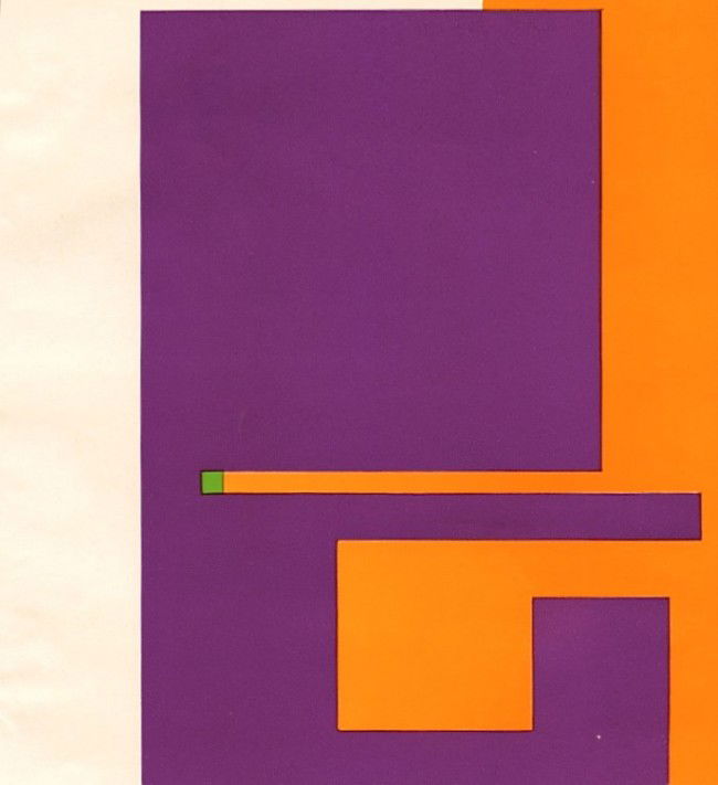 Bruno Munari "Negativo-Positivo" serigraph: Bruno Munari "Negativo-Positivo" silkscreen / serigraph. Printed on thin wove paper and tipped (lightly mounted along one edge) by the publisher onto a support sheet. This piece was published by Group