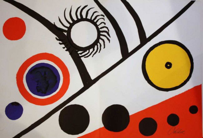 CALDER - HAND SIGNED LITHOGRAPH: CALDER - LITHOGRAPH - HAND SIGNED BY THE ARTIST - BEAUTIFULLY FRAMED - COA - APPX IMAGE SIZE 15X22 - EXCELLENT CONDITION