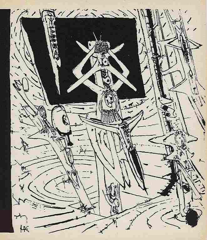 Sebastian Matta original lithograph, 1947: Sebastian Matta original lithograph, 1947. Printed in Paris by Mourlot and published by Pierre à Feu and Maeght Editeur for the Marcel Duchamp / André Breton project Surréalisme en 1947. Issued in