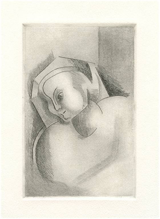 Alexander Archipenko original drypoint "Angelica": Alexander Archipenko original drypoint "Angelica" - Medium: original etching and drypoint. Catalogue reference Karshan 26. This piece was executed in 1922 but only three proofs were known to have been