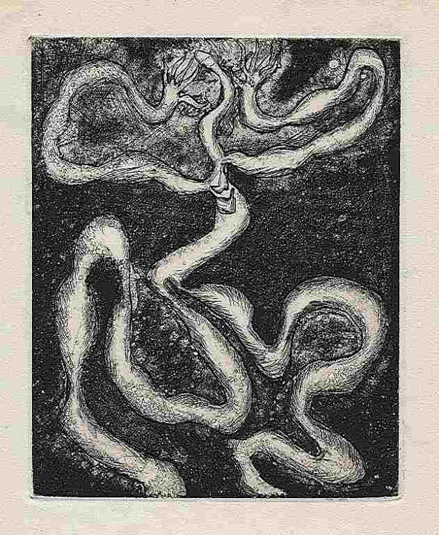 Maria Martins original etching: Maria Martins original etching. Printed in Paris by Lacourière and published by Pierre à Feu and Maeght Editeur for the Marcel Duchamp / André Breton project Surréalisme en 1947. Issued in a limit