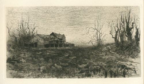Parrish "November" original etching: Parrish "November" original etching. Catalogue reference: Schneider 12. Published in 1887 in an edition of 350 on Holland paper, this is a beautiful, rich impression of this original Stephen Parrish e