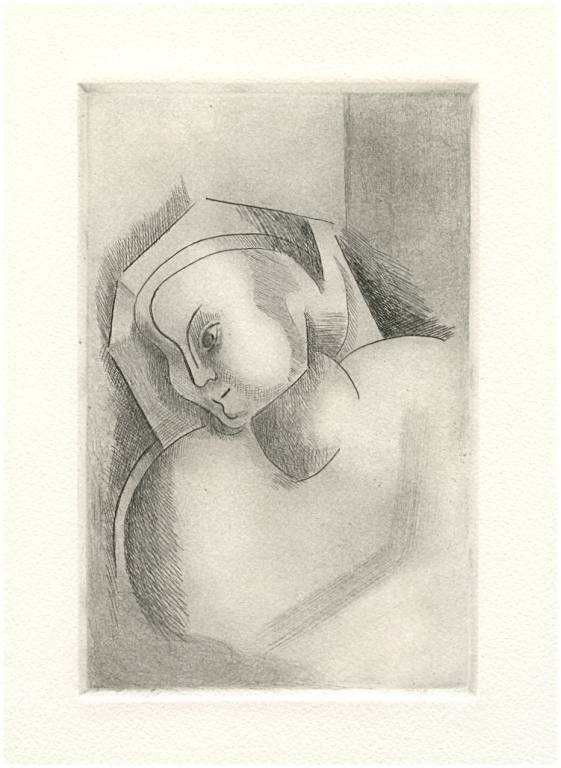 Alexander Archipenko original drypoint "Angelica": Alexander Archipenko original drypoint "Angelica" - Medium: original etching and drypoint. Catalogue reference Karshan 26. This piece was executed in 1922 but only three proofs were known to have been