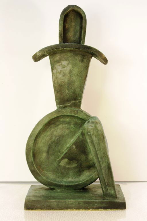 Archipenko Lmt. Ed. Bronze Sculpture: Alexander Archipenko Limited Edition Bronze Sculpture - . "Femme" . - Approx. size: 16"x8"x4"