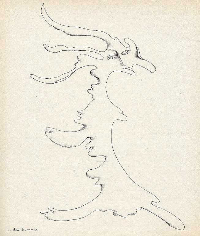 Elisabeth van Damme original lithograph: Elisabeth van Damme original lithograph - Printed in Paris by Mourlot and published by Pierre à Feu and Maeght Editeur for the Marcel Duchamp / André Breton project Surréalisme en 1947. Issued in a