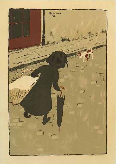 Pierre Bonnard lithograph "La Petite Blanchisseuse": Pierre Bonnard lithograph "La Petite Blanchisseuse" - Medium: multi-stone color lithograph. A fine impression on Renage wove paper, printed in Paris in 1952 by the legendary Mourlot Frères atelier. S
