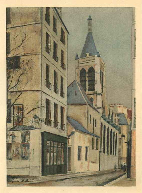 Maurice Utrillo lithograph, 1929: Maurice Utrillo lithograph, 1929 Published in Paris in 1929 by Editions des Chroniques du Jour, in an edition of 500. Image size: 9 x 7 inches (162 x 214mm) - Professionally Framed & Matted - -