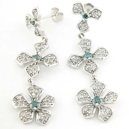 2.0 CTW. BLUE AND WHITE DIAMOND CHANDELIER EARRIN: 2.0 CTW. BLUE AND WHITE DIAMOND CHANDELIER EARRINGS -14KY GOLD