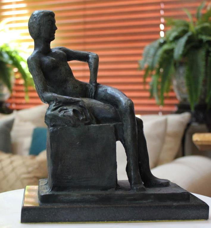 MATISSE "WOMAN RECLINING ON BENCH" BRONZE SCULPTUR: MATISSE "WOMAN RECLINING ON BENCH" BRONZE SCULPTURE - VERY GOOD DETAIL AND FINISH -SIGNED AND NUMBERED 7/9 - HAND APPLIED PATINA - MOUNTED ON MARBLE BASE - MINT CONDITION - 11"H X 9X'W X 5.5"D