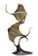 384: DOUBLE STING RAY BRONZE SCULPTURE