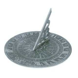 GARDEN SUNDIAL: 7"H X 11.5"W X 11.5'D - IRON SUNDIAL