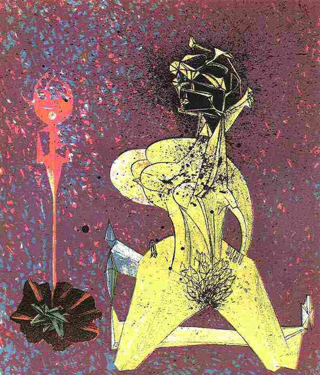 JACQUES HEROLD ORIGINAL LITHOGRAPH, 1947: JACQUES HEROLD ORIGINAL LITHOGRAPH, 1947. PRINTED IN PARIS BY MOURLOT AND PUBLISHED BY PIERRE À FEU AND MAEGHT EDITEUR FOR THE MARCEL DUCHAMP / ANDRÉ BRETON PROJECT SURRÉALISME EN 1947. ISSUED IN A