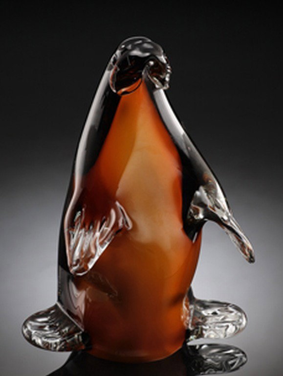 ART GLASS WALRUS : BEAUTIFUL ART GLASS WALRUS - 8.5"H 6.5"W 3"D - HAND CRAFTED