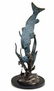 100069: REDFISH & CRAB BRONZE SCULPTURE