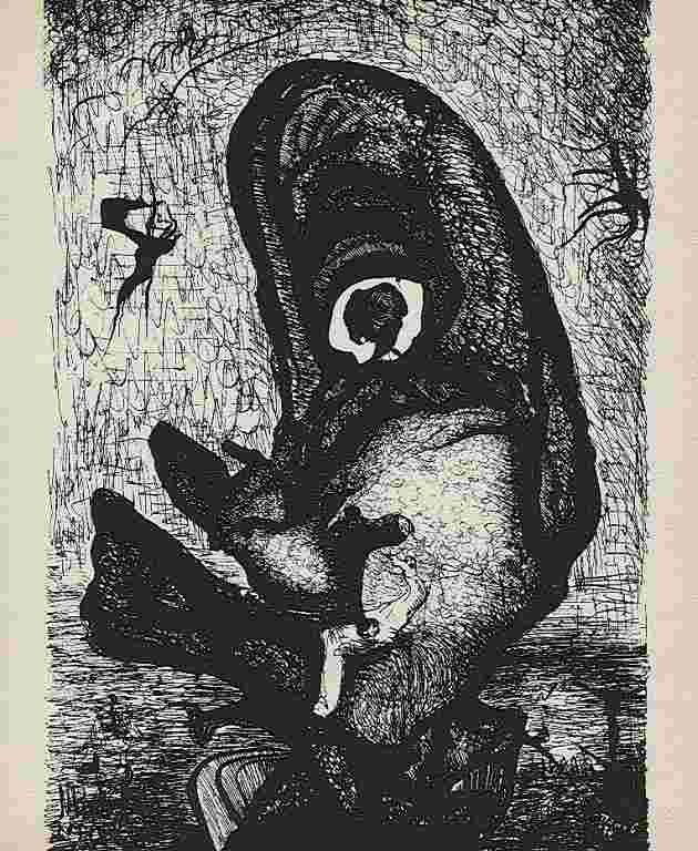 ENRICO DONATI ORIGINAL LITHOGRAPH: ENRICO DONATI ORIGINAL LITHOGRAPH - PRINTED IN PARIS BY MOURLOT AND PUBLISHED BY PIERRE À FEU AND MAEGHT EDITEUR FOR THE MARCEL DUCHAMP / ANDRÉ BRETON PROJECT SURRÉALISME EN 1947. ISSUED IN A LIMIT