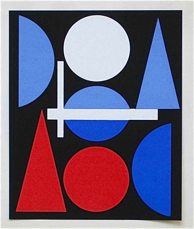 AUGUSTE HERBIN SILKSCREEN "NUE": AUGUSTE HERBIN SERIGRAPH / SILKSCREEN. "NUE" PUBLISHED IN 1964 BY GALERIE DENISE RENE, OF PARIS, FOR THE RARE EXHIBITION CATALOGUE "HARD EDGE". HERBIN WAS ONE OF SEVERAL ARTISTS WHO CONTRIBUTED ORIGIN