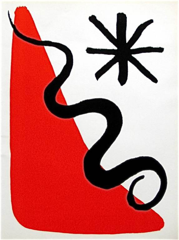 ALEXANDER CALDER SCREENPRINT, 1965: ALEXANDER CALDER SCREENPRINT, 1965 - MEDIUM: SILKSCREEN. A NICE IMPRESSION PRINTED ON LAID PAPER, FOR A RARE 1965 EXHIBITION CATALOGUE PUBLISHED BY THE MUSEE NATIONAL D'ART MODERNE OF PARIS. SHEET SIZ