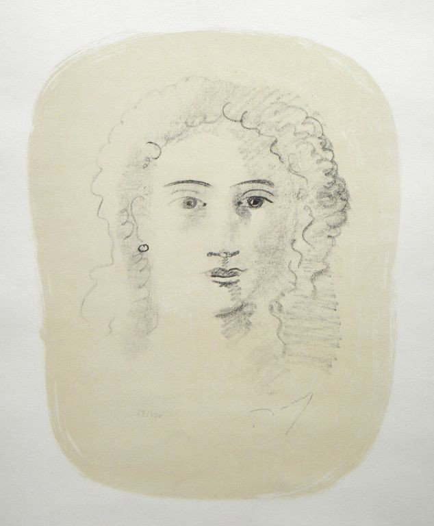 ANDRE DERAIN ORIGINAL LITHOGRAPH 1947: ANDRE DERAIN ORIGINAL LITHOGRAPH 1947 - NUMBERED IN PENCIL 67/270. PRINTED IN PARIS IN 1947 BY MOURLOT FRÈRES IN A LIMITED EDITION OF 270 FOR "DERAIN DESSINS" PORTFOLIO, PUBLISHED BY GEORGES DUVAL. T