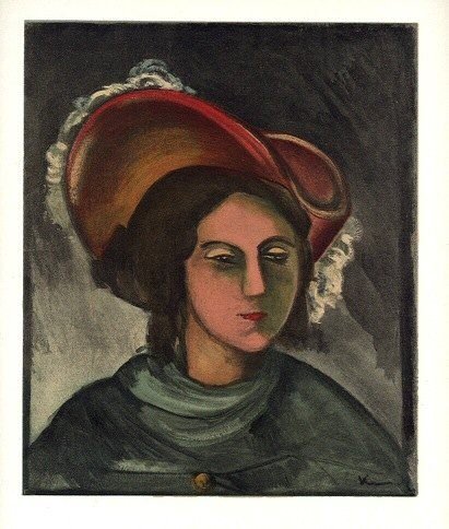 VLAMINCK LITHOGRAPH "MADELEINE": VLAMINCK LITHOGRAPH "MADELEINE" - LITHOGRAPH. THIS LITHOGRAPH WAS PULLED IN PARIS IN 1958 BY THE LEGENDARY MOURLOT ATELIER, AND PUBLISHED BY ANDRE SAURET. A NICE IMPRESSION, AS CAN BE EXPECTED OF MOUR