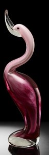 ART GLASS PINK FLAMINGO - HAND CRAFTED: ART GLASS PINK FLAMINGO - 12.5"Hx 4"Wx 3"D - EXQUISITELY HAND CRAFTED
