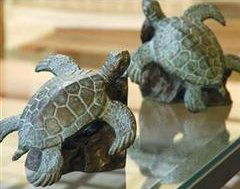 SEA TURTLE BOOKENDS: SEA TURTLE BOOKENDS - 4.5H - BRASS