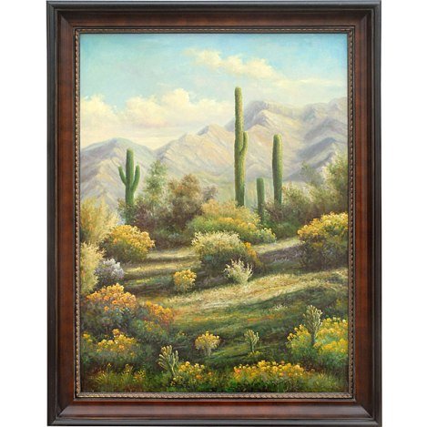 "IN THE HIGH DESERT" - ORIGINAL OIL ON CANVAS: IN THE HIGH DESERT" - ORIGINAL HAND PAINTED OIL ON CANVAS - PROFESSIONALLY FRAMED - IMAGE 36x 48" - FRAMED 45x 57