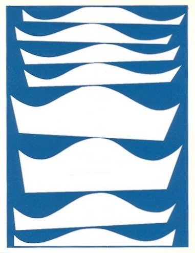 SOPHIE TAEUBER-ARP SILKSCREEN "INTERVALLES": SOPHIE TAEUBER-ARP SILKSCREEN "INTERVALLES" - SERIGRAPH / SILKSCREEN . PUBLISHED POSTHUMOUSLY IN 1964 BY GALERIE DENISE RENE, OF PARIS, FOR THE RARE EXHIBITION CATALOGUE "HARD EDGE". IT WAS PRINTED BY