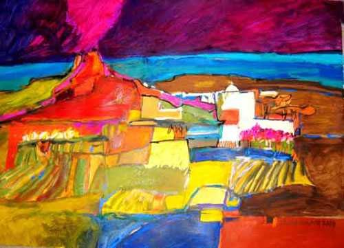 AMARO "GREGORIO" HAND SIGNED GICLEE: CECILIA AMARO "UGREGORIO" HAND SIGNED AND NUMBERED BY THE ARTIST - LIMITED EDITION GICLEE ON CANVAS - IMAGE SIZE APPX 45X31