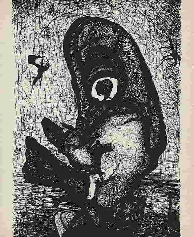 ENRICO DONATI ORIGINAL LITHOGRAPH: ENRICO DONATI ORIGINAL LITHOGRAPH - PRINTED IN PARIS BY MOURLOT AND PUBLISHED BY PIERRE À FEU AND MAEGHT EDITEUR FOR THE MARCEL DUCHAMP / ANDRÉ BRETON PROJECT SURRÉALISME EN 1947. ISSUED IN A LIMIT