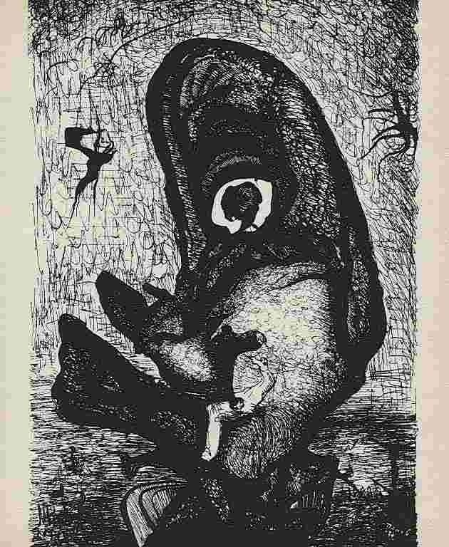 ENRICO DONATI ORIGINAL LITHOGRAPH: ENRICO DONATI ORIGINAL LITHOGRAPH - PRINTED IN PARIS BY MOURLOT AND PUBLISHED BY PIERRE À FEU AND MAEGHT EDITEUR FOR THE MARCEL DUCHAMP / ANDRÉ BRETON PROJECT SURRÉALISME EN 1947. ISSUED IN A LIMIT