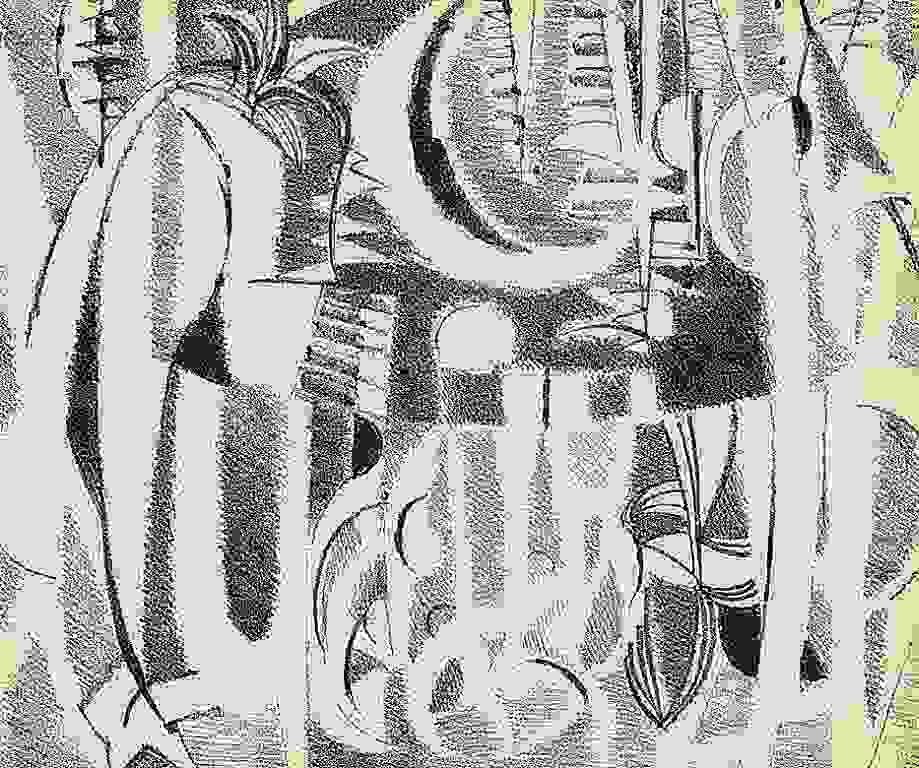 JACQUELINE LAMBA ORIGINAL LITHOGRAPH, 1947: JACQUELINE LAMBA ORIGINAL LITHOGRAPH, 1947. PRINTED IN PARIS BY MOURLOT AND PUBLISHED BY PIERRE À FEU AND MAEGHT EDITEUR FOR THE MARCEL DUCHAMP / ANDRÉ BRETON PROJECT SURRÉALISME EN 1947. ISSUED IN