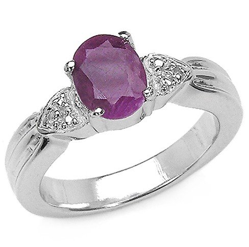 1.10 CARAT GENUINE RUBY & WHITE TOPAZ .925 STER: 1.10 CARAT GENUINE RUBY & WHITE TOPAZ .925 STERLING SILVER RING - METAL INFORMATION: .925 STERLING SILVER FINISH: HIGH SILVER POLISH ITEM: RING TOTAL CTW: 1.10CTW STONE INFORMATION: RUBY QUANTITY: 1 S