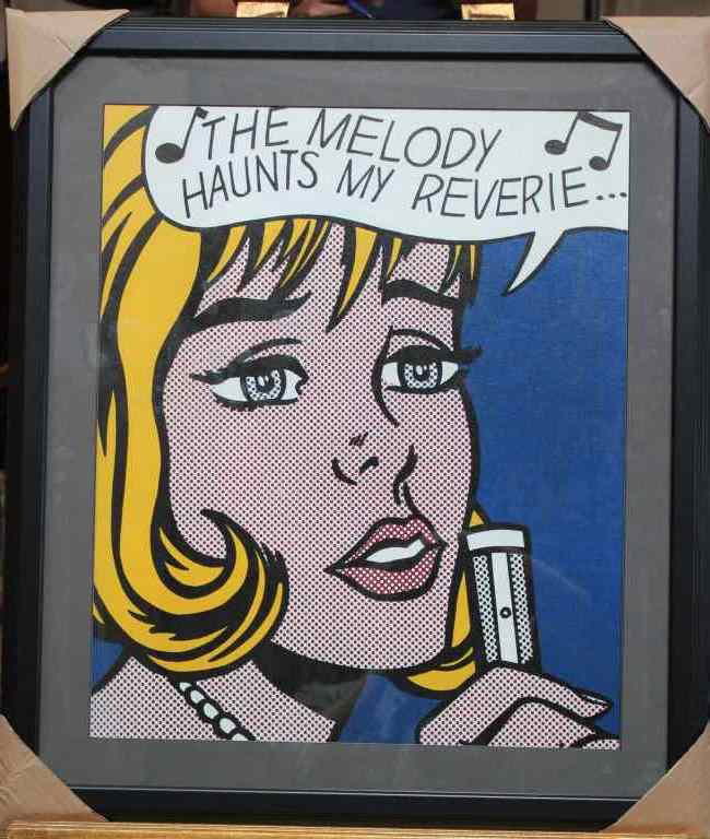 LICHTENSTEIN GICLEE ON CANVAS "THE MELODY HAUNTS MY REV: ROY LICHTENSTEIN "THE MELODY HAUNTS MY REVERIE" - GICLEE ON CANVAS - PROFESIONALLY STRECHED AND FRAMED - 30"X26" FRAMED