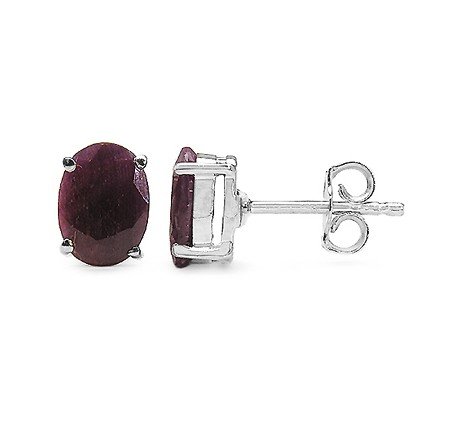 RUBY STERLING EARRINGS: 3.06 CARAT GENUINE RUBY .925 STERLING SILVER EARRINGS - METAL INFORMATION: .925 STERLING SILVER TOTAL CTW: 3.06CTW FINISH: HIGH SILVER POLISH WEIGHT: 1.59GMS ITEM: EARRINGS STONE INFORMATION: RUBY SHA
