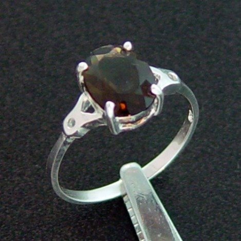 SMOKEY TOPAZ STERLING RING
