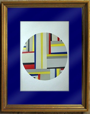 FRITZ GLARNER 1964 LTD. ED. LITHOGRAPH: FRITZ GLARNER - LITHOGRAPH (AFTER THE PAINTING) - "TONDO" - ON VELIN D' ARCHES WOVE PAPER - PRINTED IN 1964 BY THE LEGENDARY ATELIER FERNAND MOURLOT, MOURLOT FRERES, PARIS FRANCE - ISSUED IN A LIMITED