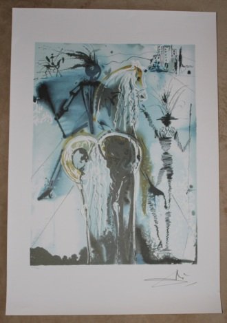 DALI "DON QUIXOTE" LITHOGRAPH - LIMITED EDITION: SALVADOR DALI FROM THE DALINEAN HORSES SUITE - "DON QUIXOTE" NUMBERED LIMITED EDITION LITHOGRAPH ON HEAVY ARICHIVAL WOVE PAPER- SIGNED IN THE PLATE - EDITION SIZE = 500 - NUMBERED IN PENCIL - MINT CON