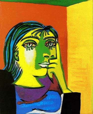 PICASSO "PORTRAIT OF DORA MAAR": PABLO PICASSO "PORTRAIT OF DORA MAAR" - NUMBERED LIMITED EDITION GICLEE' ON HEAVY ARCHIVAL WOVE PAPER - ESTATE SIGNED IN PENCIL "Collection Domaine Picasso" - NUMBERED IN PENCIL IN LOWER LEFT MARGIN -
