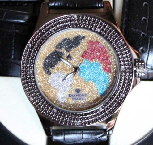 MEN'S DIAMOND MASTER DIAMOND BEZEL WATCH: MEN'S DIAMOND MASTER, DIAMOND MAXX DIAMOND BEZEL WATCH - LARGE HEAVY MASCULINE STYLE DIAMOND DRESS WATCH - 12 GENUINE DIAMONDS MARKERS SET IN THE BEZEL - HIGH POLISH ANTIQUE SHEEN STAINLESS STEEL BODY