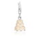 STERLING WEDDING CAKE CHARM IN WHITE TONE ENAMEL