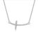 14KW GOLD CURVED CROSS DIAMOND STUDDED NECKLACE (.12CT