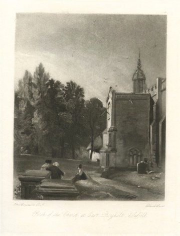 SIR JOHN CONSTABLE / DAVID LUCAS MEZZOTINT: SIR JOHN CONSTABLE / DAVID LUCAS MEZZOTINT "CHURCH AT EAST BERGHOLT, SUFFOLK" - THIS BEAUTIFUL MEZZOTINT ENGRAVING WAS COMPOSED BY JOHN CONSTABLE AND ENGRAVED BY DAVID LUCAS - IT IS FROM THE MUCH SOUG