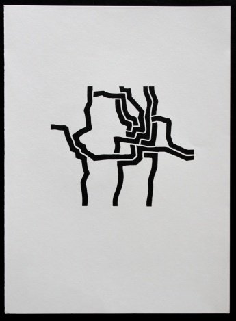 CHILLIDA ORIGINAL LITHOGRAPH 1974: EDUARDO CHILLIDA ORIGINAL LITHOGRAPH ON WOVE PAPER - EXECUTED FOR DERRIÈRE LE MIROIR (NO. 207) IN 1974 - PUBLISHED BY IN PARIS BY THE MAEGHT ATELIER - PAGE SIZE 15" X 11" (380 X 280 MM) - UNFRAMED