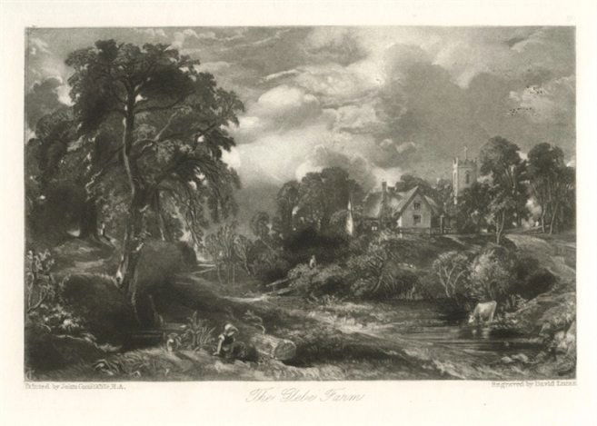 SIR JOHN CONSTABLE / DAVID LUCAS MEZZOTINT: SIR JOHN CONSTABLE / DAVID LUCAS MEZZOTINT "THE GLEBE FARM" - THIS BEAUTIFUL MEZZOTINT ENGRAVING WAS COMPOSED BY JOHN CONSTABLE AND ENGRAVED BY DAVID LUCAS - IT IS FROM THE MUCH SOUGHT - AFTER "ENGLIS
